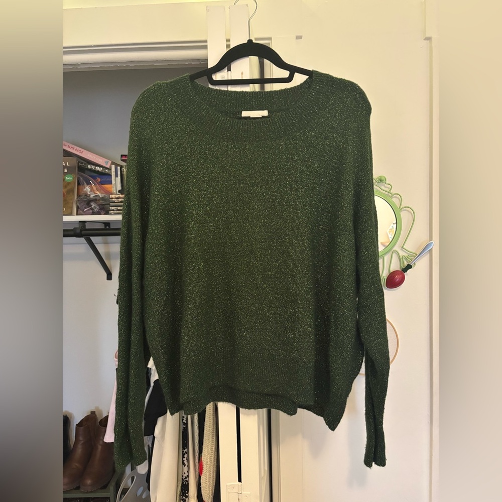H&M Deep Green Knit Crew Neck Sweater